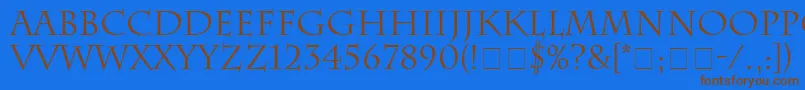 SenatusSsi-Schriftart – Braune Schriften auf blauem Hintergrund