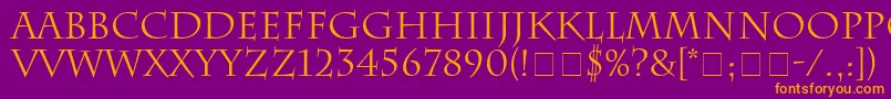 SenatusSsi-fontti – oranssit fontit violetilla taustalla