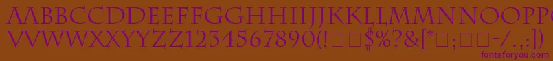 SenatusSsi-Schriftart – Violette Schriften auf braunem Hintergrund