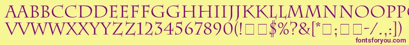 SenatusSsi-Schriftart – Violette Schriften auf gelbem Hintergrund