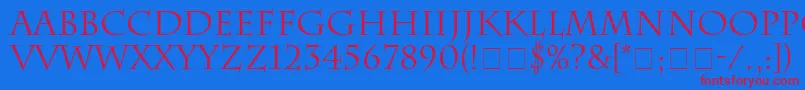 SenatusSsi Font – Red Fonts on Blue Background