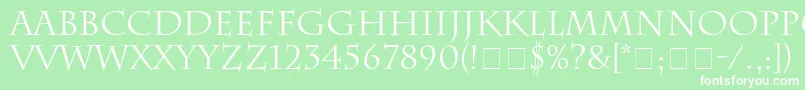 フォントSenatusSsi – 緑の背景に白い文字