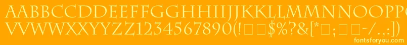 SenatusSsi Font – Yellow Fonts on Orange Background