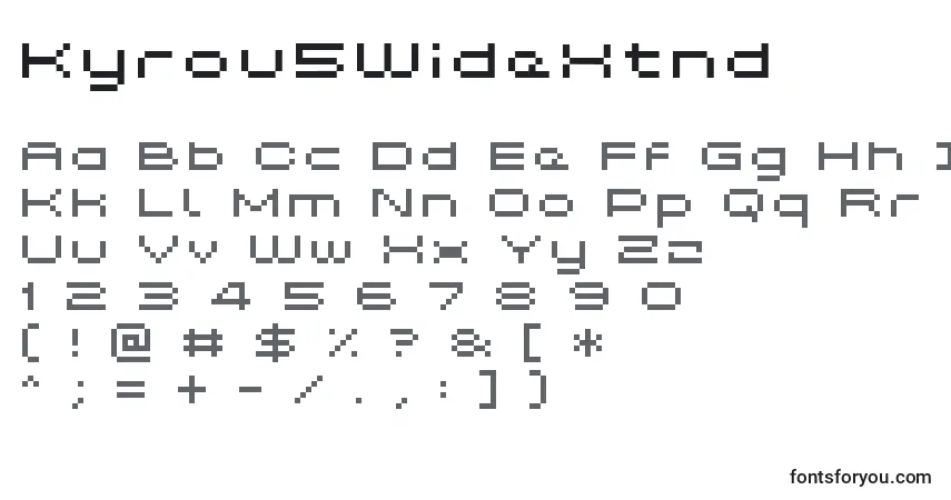 Czcionka Kyrou5WideXtnd – alfabet, cyfry, specjalne znaki