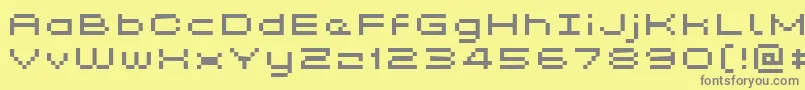 Kyrou5WideXtnd Font – Gray Fonts on Yellow Background