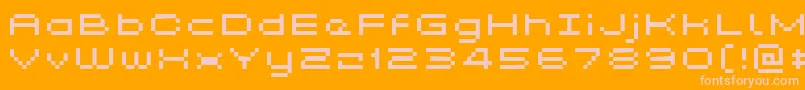 Kyrou5WideXtnd-Schriftart – Rosa Schriften auf orangefarbenem Hintergrund