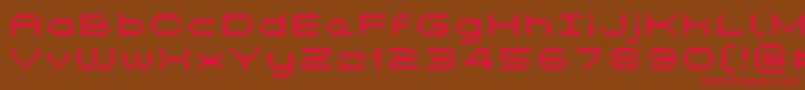 Kyrou5WideXtnd-Schriftart – Rote Schriften auf braunem Hintergrund