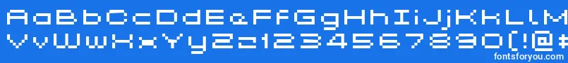 Fonte Kyrou5WideXtnd – fontes brancas em um fundo azul