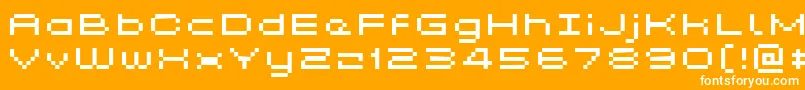 Fonte Kyrou5WideXtnd – fontes brancas em um fundo laranja