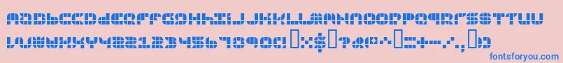 9sqgrg-fontti – siniset fontit vaaleanpunaisella taustalla