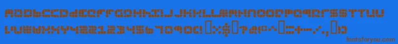 フォント9sqgrg – 茶色の文字が青い背景にあります。