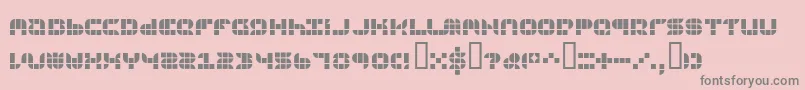 9sqgrg-fontti – harmaat kirjasimet vaaleanpunaisella taustalla