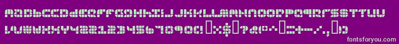 9sqgrg-fontti – vihreät fontit violetilla taustalla