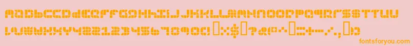 フォント9sqgrg – オレンジの文字がピンクの背景にあります。