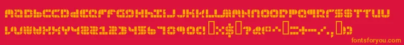 フォント9sqgrg – 赤い背景にオレンジの文字