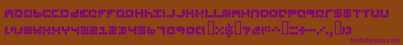 Czcionka 9sqgrg – fioletowe czcionki na brązowym tle