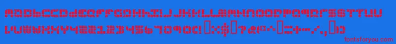 9sqgrg-fontti – punaiset fontit sinisellä taustalla