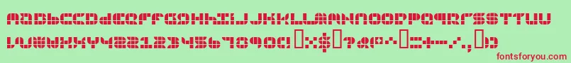 フォント9sqgrg – 赤い文字の緑の背景