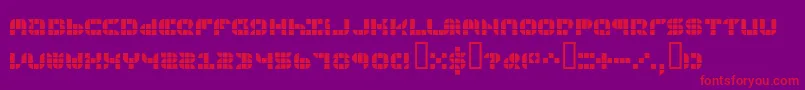 9sqgrg-fontti – punaiset fontit violetilla taustalla