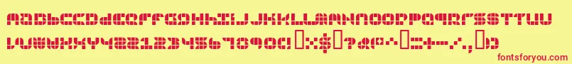 9sqgrg-fontti – punaiset fontit keltaisella taustalla