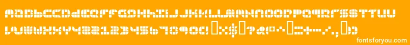 9sqgrg-Schriftart – Weiße Schriften auf orangefarbenem Hintergrund