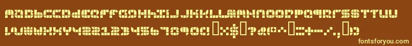 9sqgrg-fontti – keltaiset fontit ruskealla taustalla