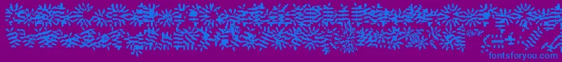 Gilgonp-Schriftart – Blaue Schriften auf violettem Hintergrund
