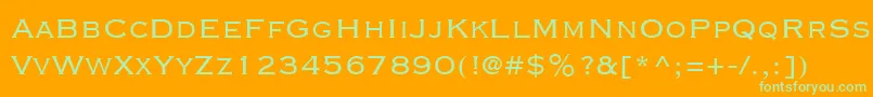 CopperplateGothicLtThirtyTwoBc Font – Green Fonts on Orange Background