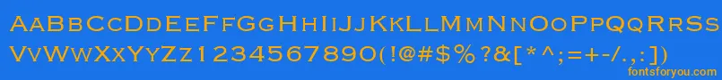 CopperplateGothicLtThirtyTwoBc Font – Orange Fonts on Blue Background