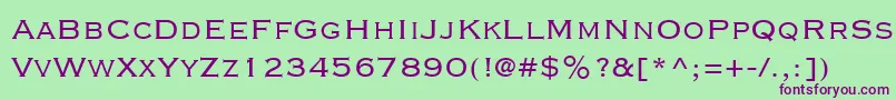 Police CopperplateGothicLtThirtyTwoBc – polices violettes sur fond vert