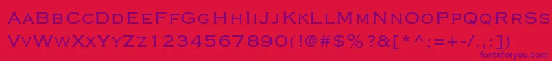 Fonte CopperplateGothicLtThirtyTwoBc – fontes roxas em um fundo vermelho