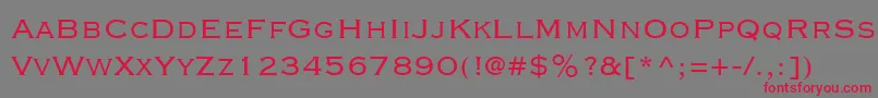 CopperplateGothicLtThirtyTwoBc Font – Red Fonts on Gray Background