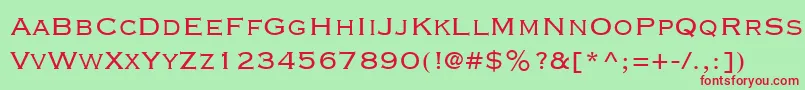 CopperplateGothicLtThirtyTwoBc Font – Red Fonts on Green Background