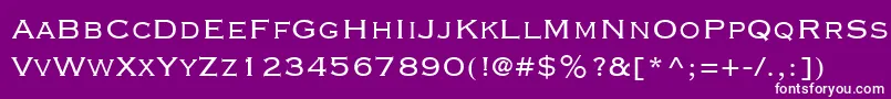 CopperplateGothicLtThirtyTwoBc-Schriftart – Weiße Schriften auf violettem Hintergrund