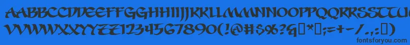 フォントSevesbrg – 黒い文字の青い背景