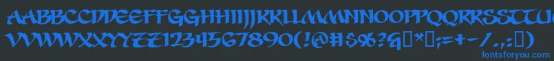 Sevesbrg Font – Blue Fonts on Black Background