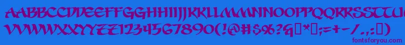Sevesbrg Font – Purple Fonts on Blue Background