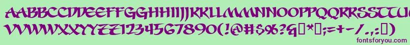 Sevesbrg Font – Purple Fonts on Green Background