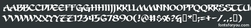 Sevesbrg-fontti – valkoiset fontit mustalla taustalla
