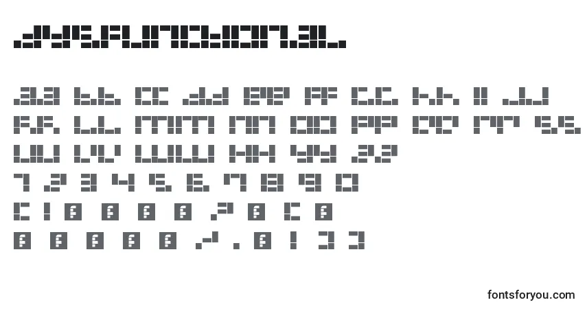 Dysfunctional-fontti – aakkoset, numerot, erikoismerkit