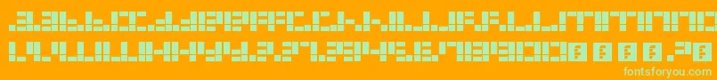 Dysfunctional Font – Green Fonts on Orange Background