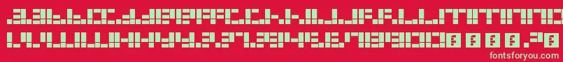 フォントDysfunctional – 赤い背景に緑の文字