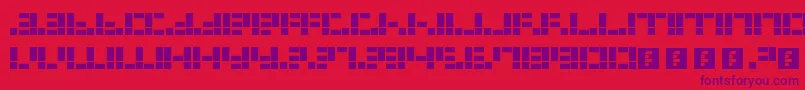 Dysfunctional-Schriftart – Violette Schriften auf rotem Hintergrund