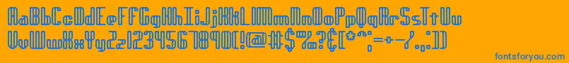 フォントGenotypeRhBrk – オレンジの背景に青い文字