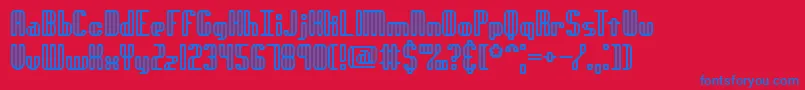 GenotypeRhBrk Font – Blue Fonts on Red Background