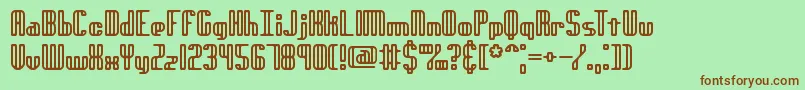 フォントGenotypeRhBrk – 緑の背景に茶色のフォント