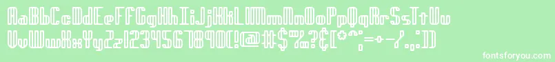 GenotypeRhBrk-Schriftart – Weiße Schriften auf grünem Hintergrund