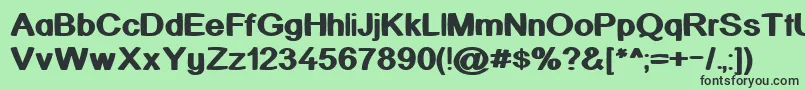 KickAssinger Font – Black Fonts on Green Background