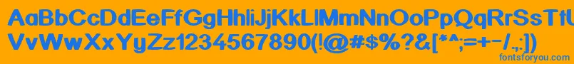 KickAssinger Font – Blue Fonts on Orange Background