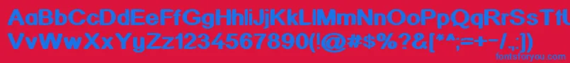 KickAssinger Font – Blue Fonts on Red Background